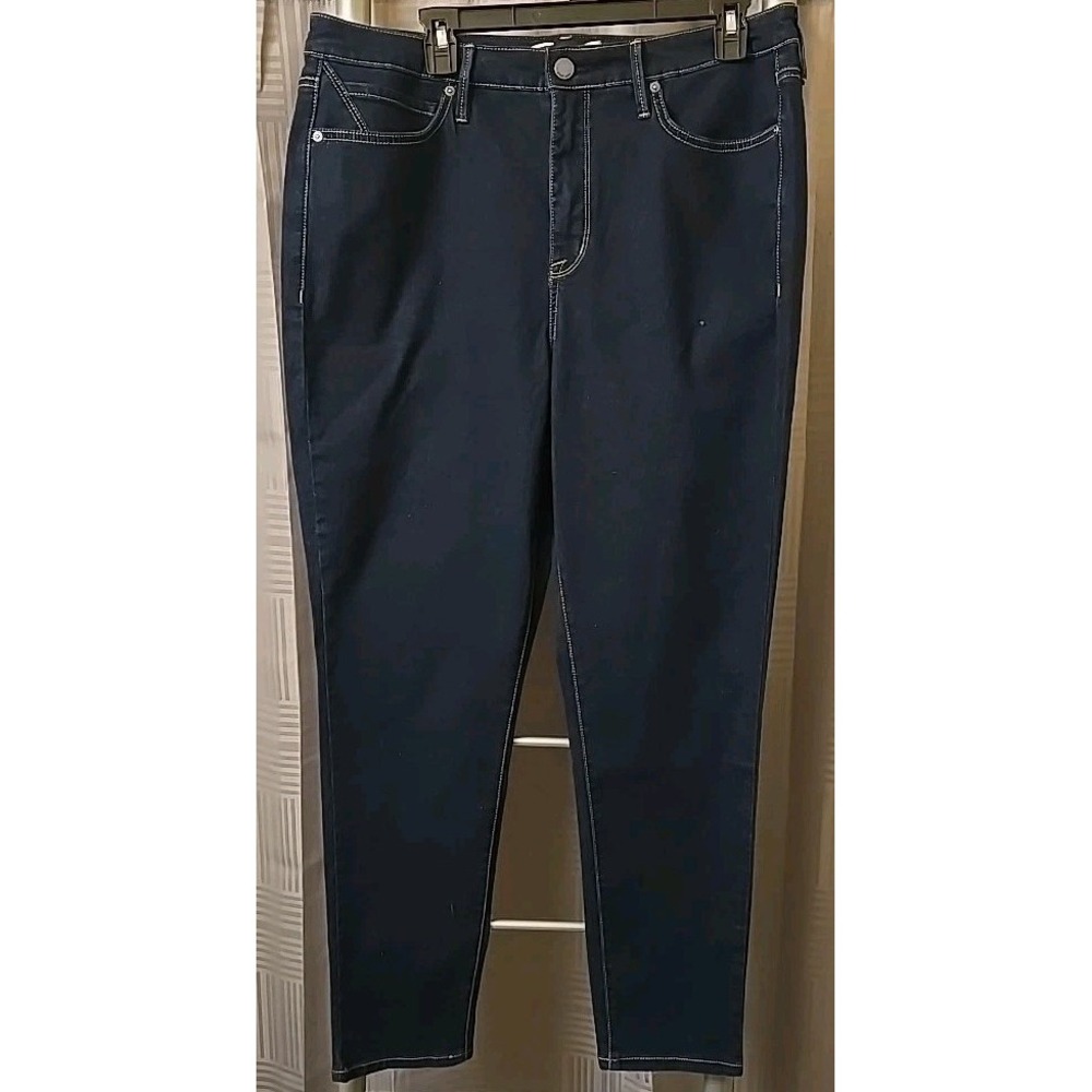 7 Seven Women's Skinny High Waist Dark Blue Jeans Size 16